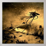 War of The Worlds H G Wells Science Fiction Poster<br><div class="desc">War of The Worlds H G Wells Science Fiction Poster I have added some amber tints to the original War of The Worlds illustration from 1906. I think it enhances the mood of the Martian tripod invaders attacks in the countryside of the UK. The War of the Worlds is a...</div>