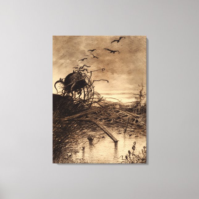 War of the Worlds Illustration 1906 Canvas Print (Front)