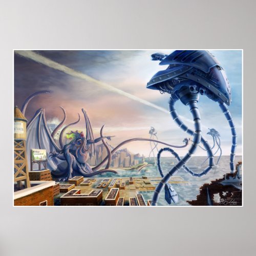 War of the Worlds Vs Cthulhu Poster