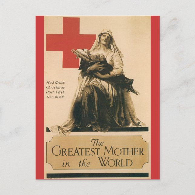 War Postcards, Vintage Red Cross Postcard (Front)