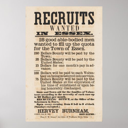 War Recruitment Vintage Poster