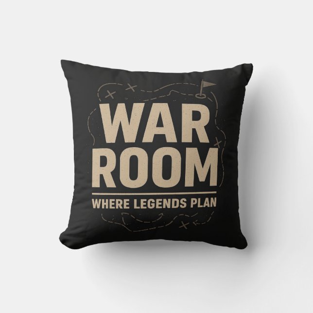 War Room Mindset — Focus, Strategy & Discipline Throw Pillow (Front)