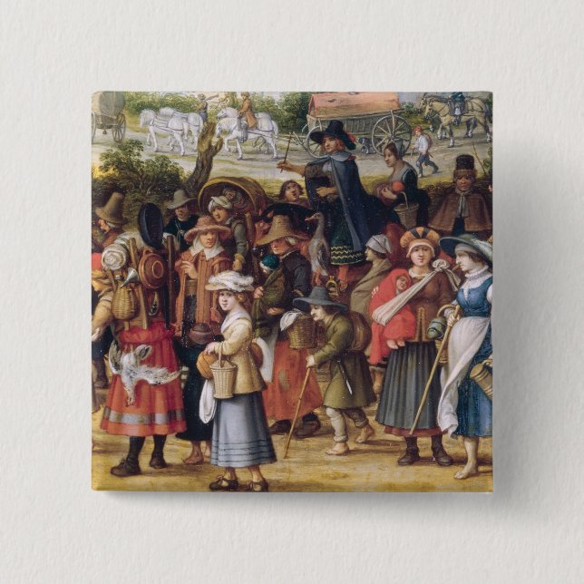 War Scene Pinback Button (Front)