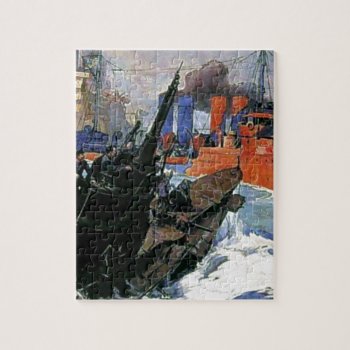War Sea Ship Submarine Poster Jigsaw Puzzle by EDDESIGNS at Zazzle