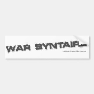 War Syntaire Bumper Sticker