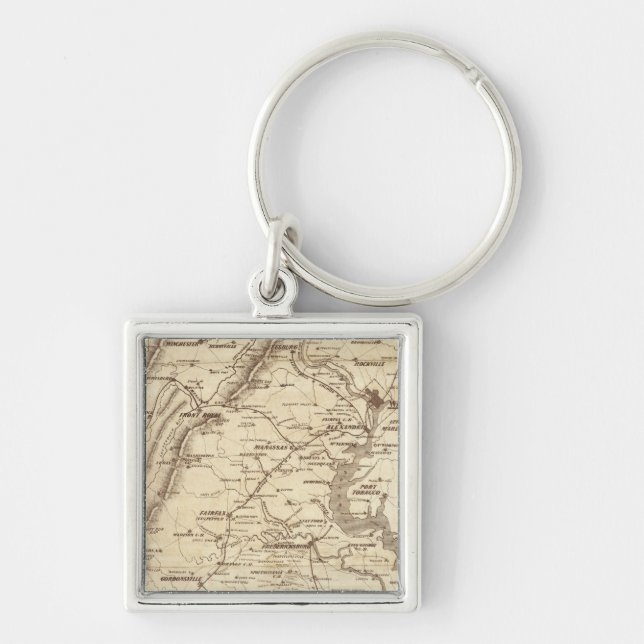 War Telegram Marking Map Keychain (Front)