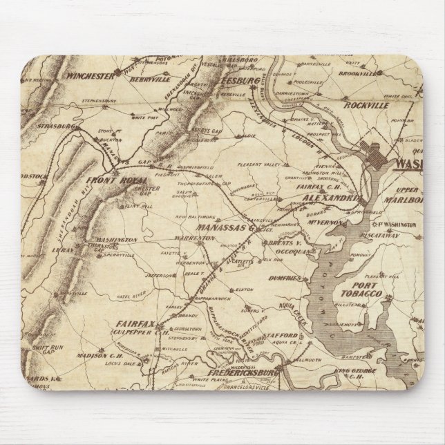War Telegram Marking Map Mouse Pad (Front)