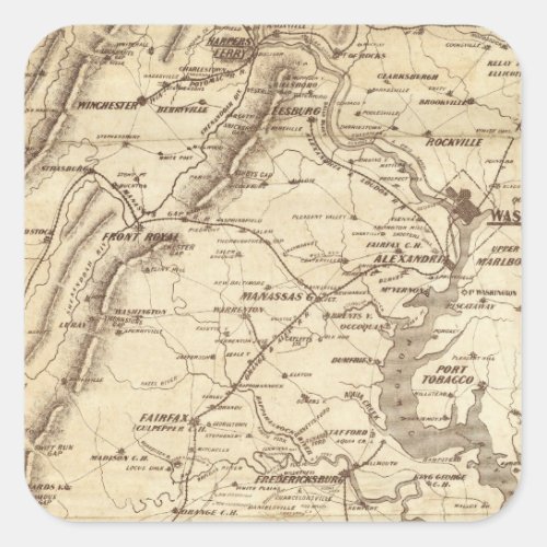 War Telegram Marking Map Square Sticker