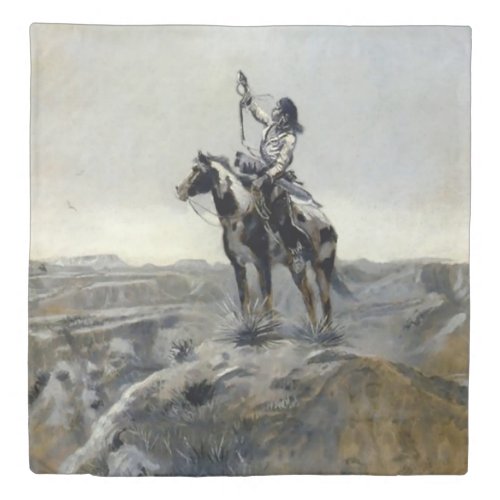 âœWarâ Western Painting by Charles M Russell Duvet Cover