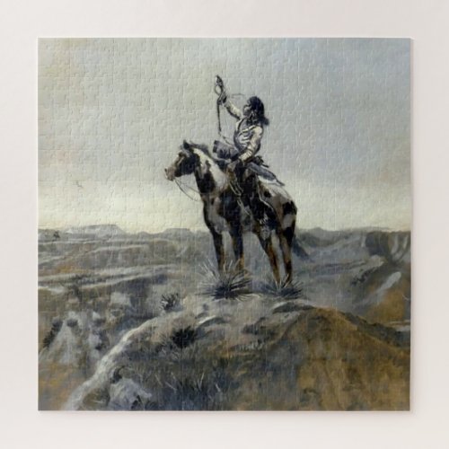 War Western Painting by Charles M Russell Jigsaw Puzzle