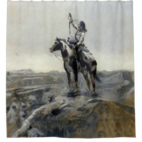 War Western Painting by Charles M Russell Shower Curtain