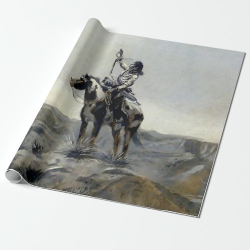 War Western Painting by Charles M Russell Wrapping Paper
