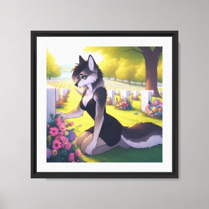 War Widow Wolf Canvas Print