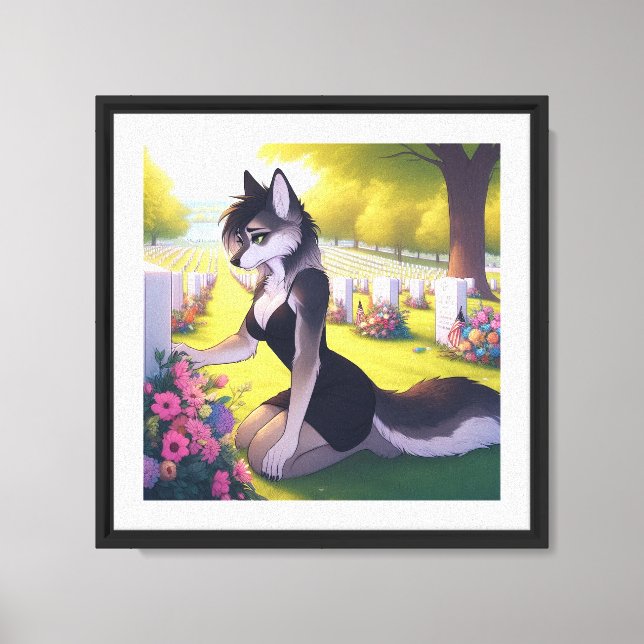 War Widow Wolf   Canvas Print (Front)