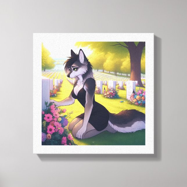 War Widow Wolf   Canvas Print (Front)