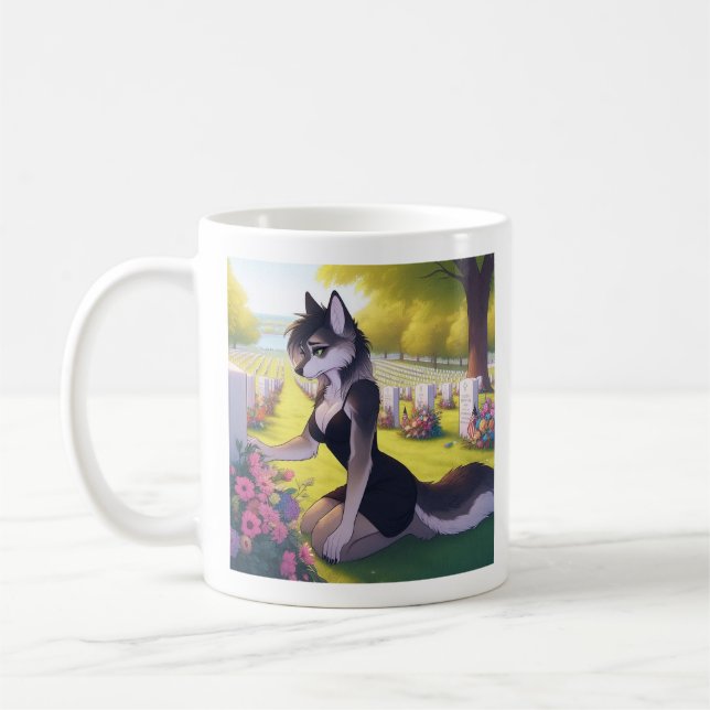War Widow Wolf  Coffee Mug (Left)