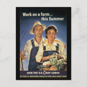 War Work Effort - Work posters - Crop Corps Postcard