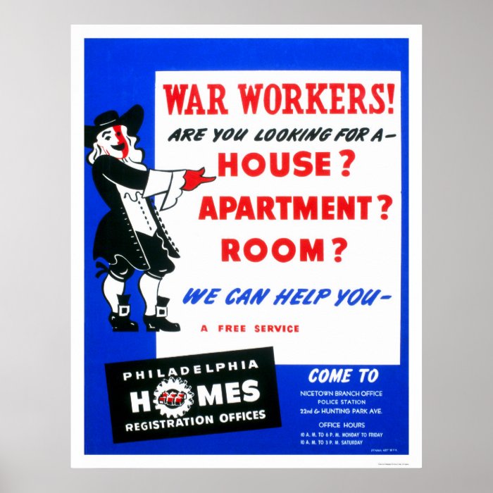 War Workers Philadelphia 1942 WPA Poster