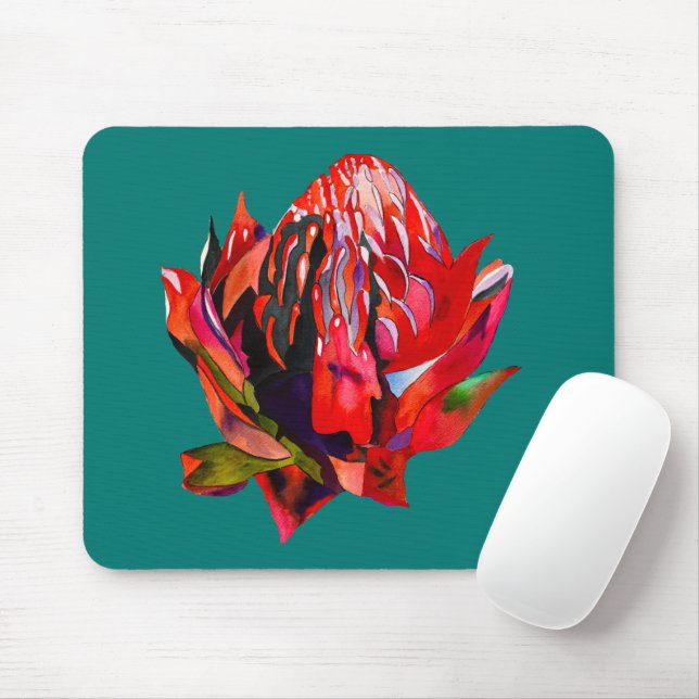 Waratah Australian native flower watercolor Mouse Pad (With Mouse)