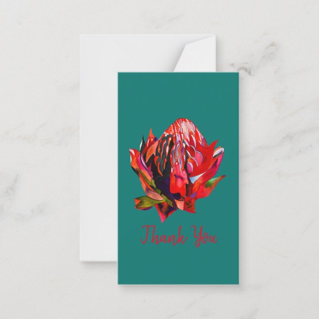 Waratah Australian native flower watercolor Note Card (Front)