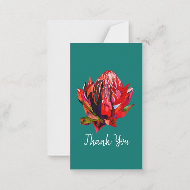 Waratah Australian native flower watercolor Note Card (Front)