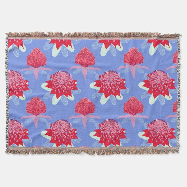Waratah Throw Blanket (Front)