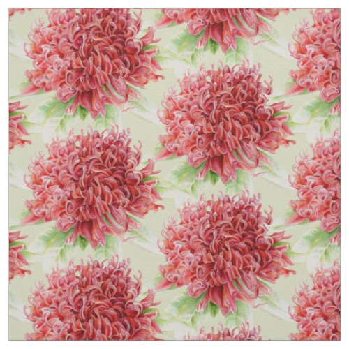 Waratah  watercolor art fabric