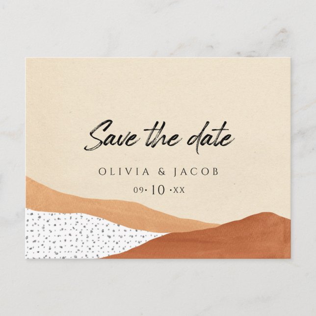 Warb desert | Boho Save the date card (Front)