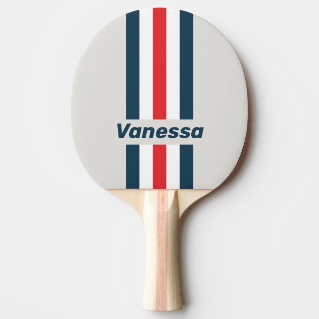 Warbird Pin Stripes with Name Ping Pong Paddle (Front)