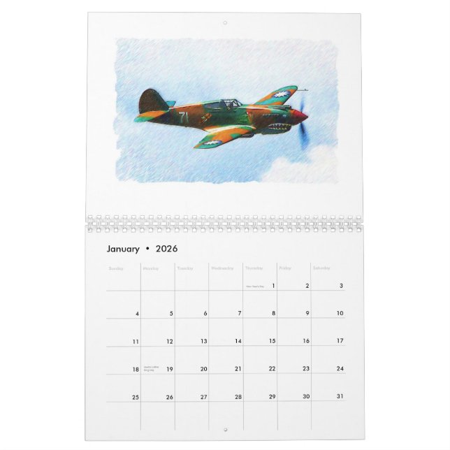 Warbirds of World War II Calendar (Jan 2026)