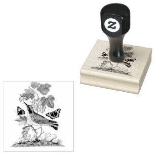 Warbler Bird Eggs Cocoon Vintage Scrapbooking Rubber Stamp