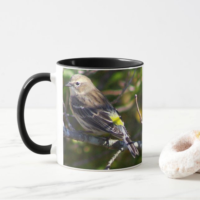 Warbler Bird Photo Mug (With Donut)