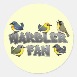 Warbler Fan Round Sticker
