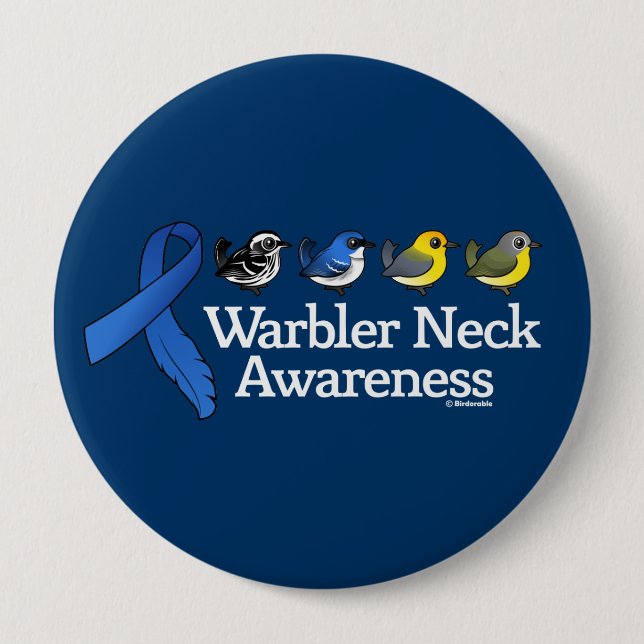 Warbler Neck Awareness Ribbon Button (Front)