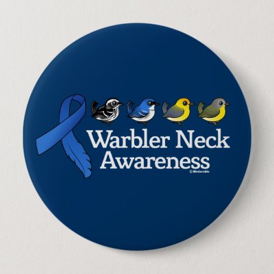 Warbler Neck Awareness Ribbon Button