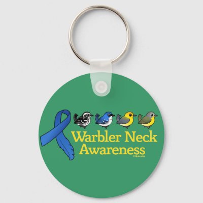 Warbler Neck Awareness Ribbon Keychain