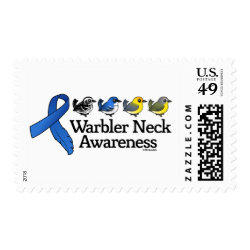 Warbler Neck Awareness Ribbon Medium Stamp 2.1