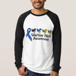 Warbler Neck Awareness Ribbon Men's Canvas Long Sleeve Raglan T-Shirt