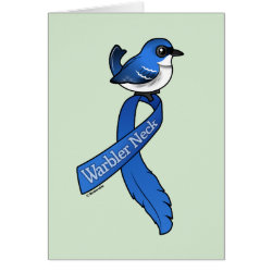 Warbler Neck Ribbon Cerulean Greeting Card