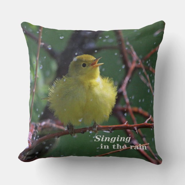 Warbler Throw Pillow (Front)