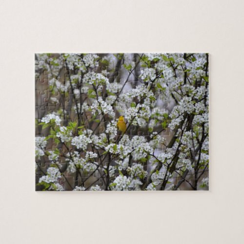 Warbler with Spring Blossoms jigsaw puzzle