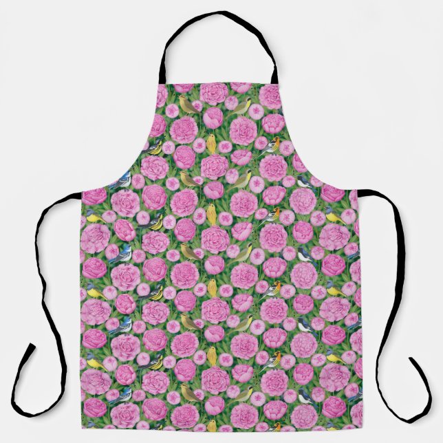 warblers and peonies Tote Bag Apron (Front)