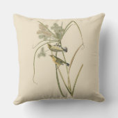 Warblers in Sedge Audubon Outdoor Throw Pillow (Back)