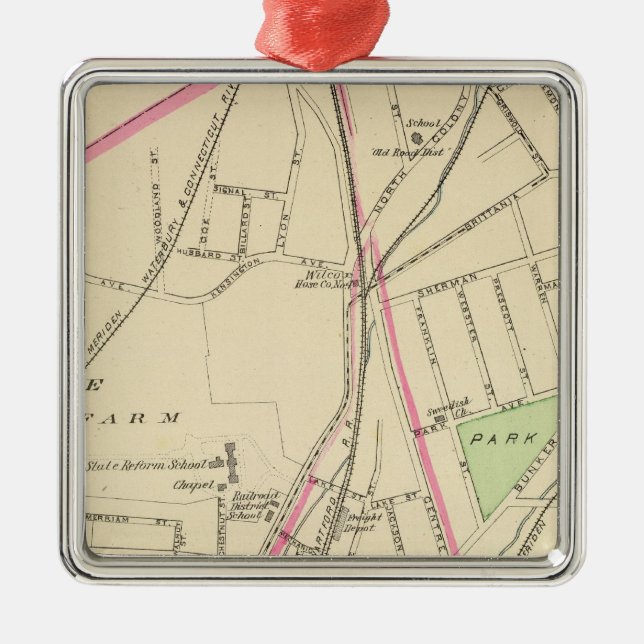 Ward 15, New Haven Metal Ornament (Front)