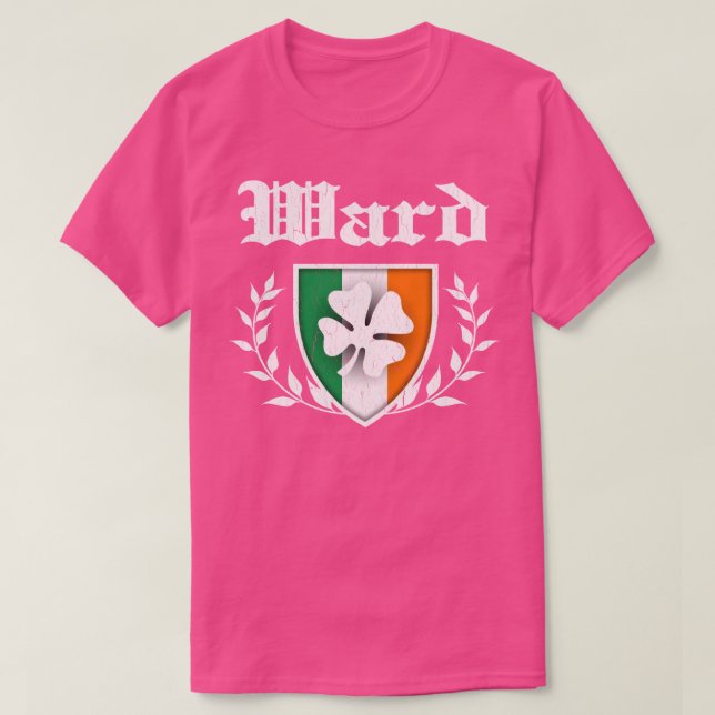 Ward Family Shamrock Crest vintage distressed T-Shirt (Design Front)