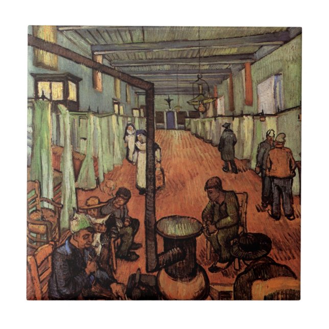 Ward in the Hospital in Arles by Vincent van Gogh Ceramic Tile (Front)