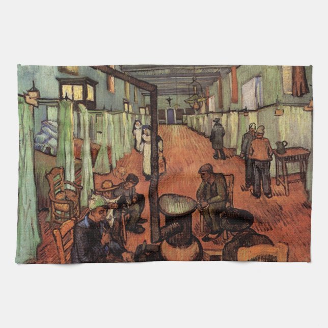 Ward in the Hospital in Arles by Vincent van Gogh Kitchen Towel (Horizontal)