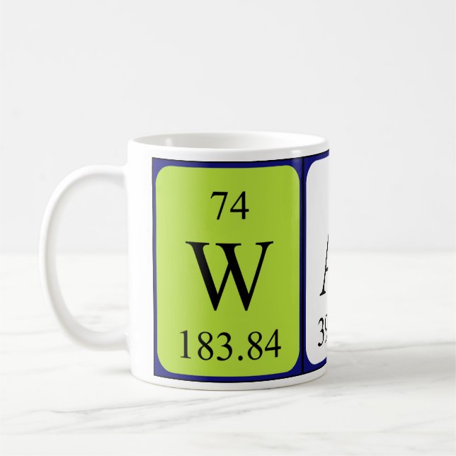 Ward periodic table name mug (Left)