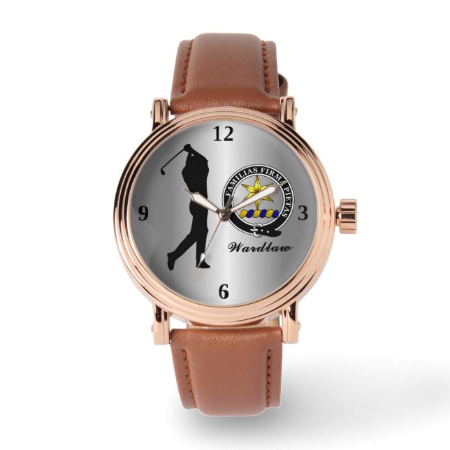 Wardlaw Clan Badge (His) Golf   Watch (Front)