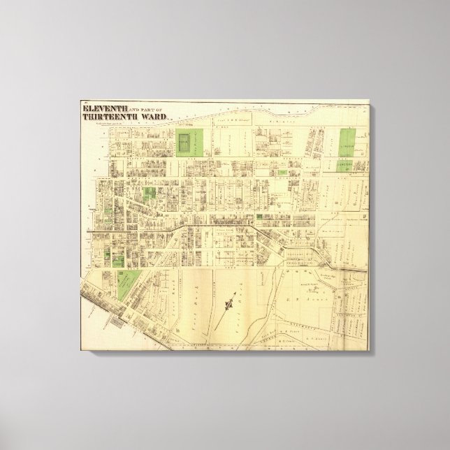 Wards 11, 13 of Pittsburgh, Pennsyvania Canvas Print (Front)